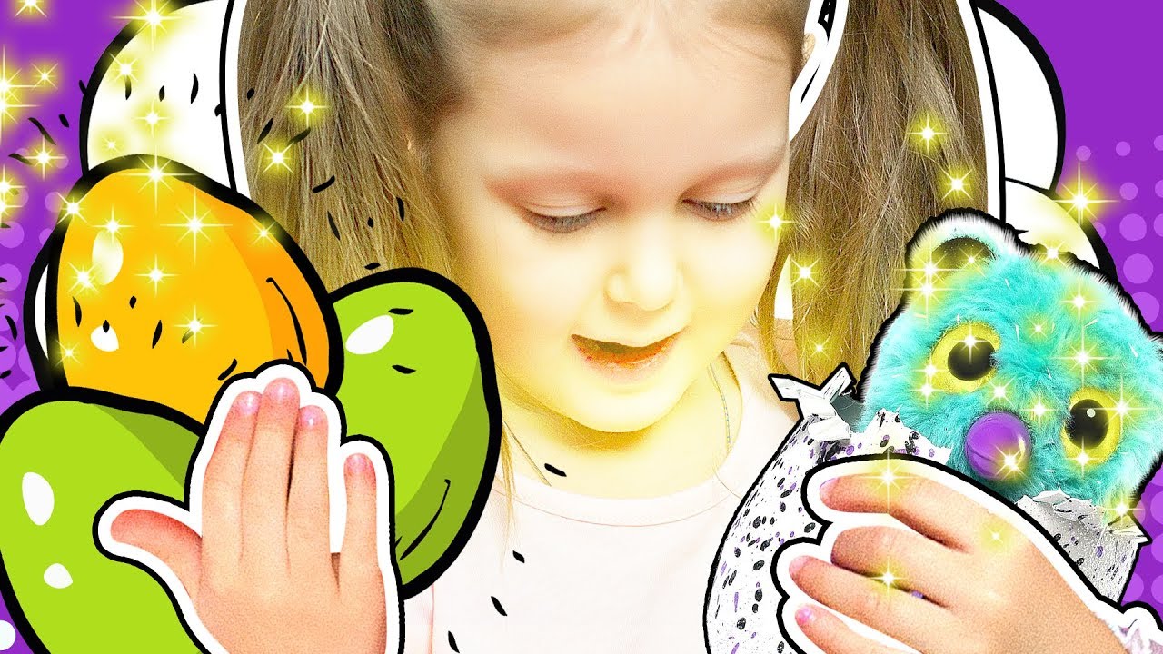 ЯЙЦО Гигант Хэтчималс и Киндер Сюрприз Пасхальные яички превращаем в игрушечные Видео для детей