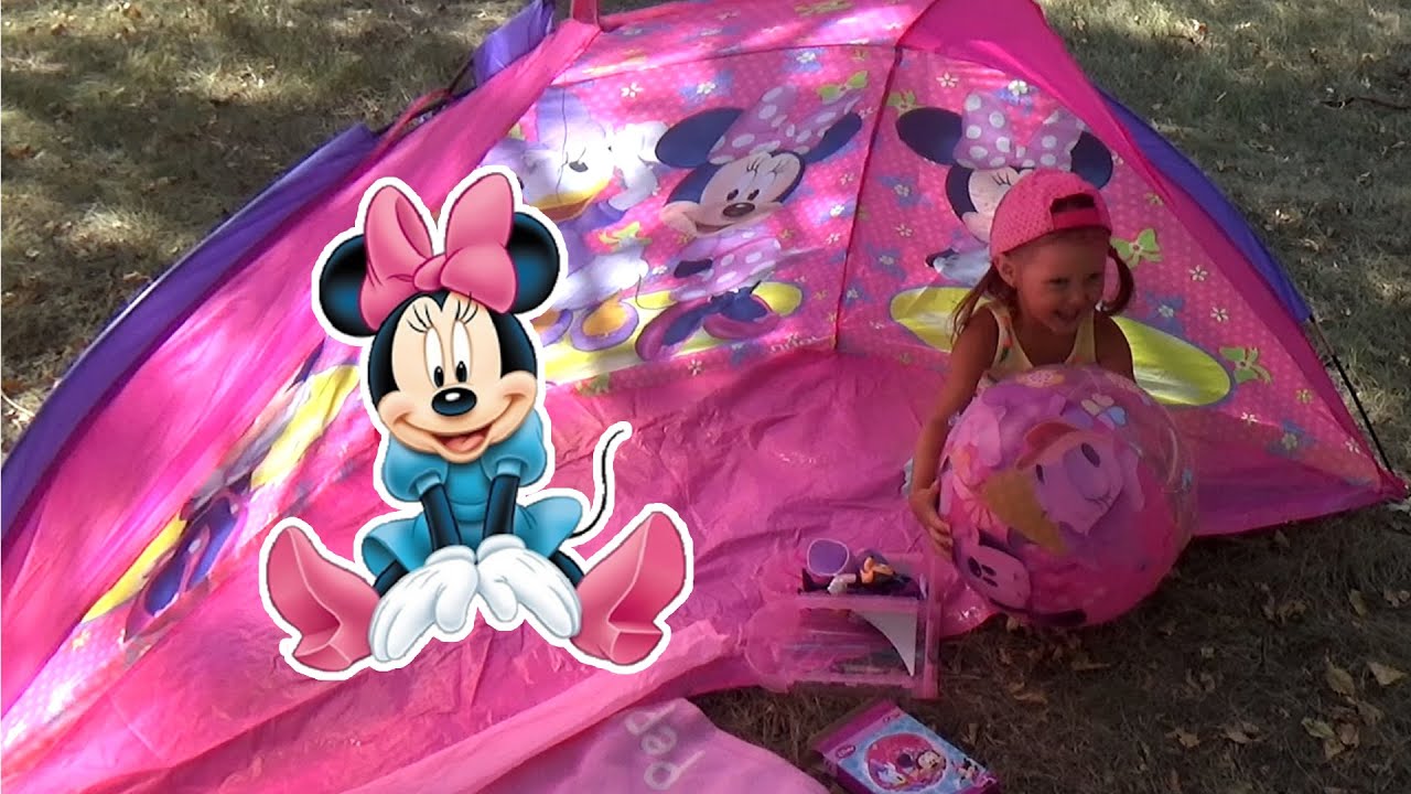 Минни Маус Палатка Тент Minnie Mouse Распаковка сюрпризов Надувной Мяч Минни Маус Шопкинсы