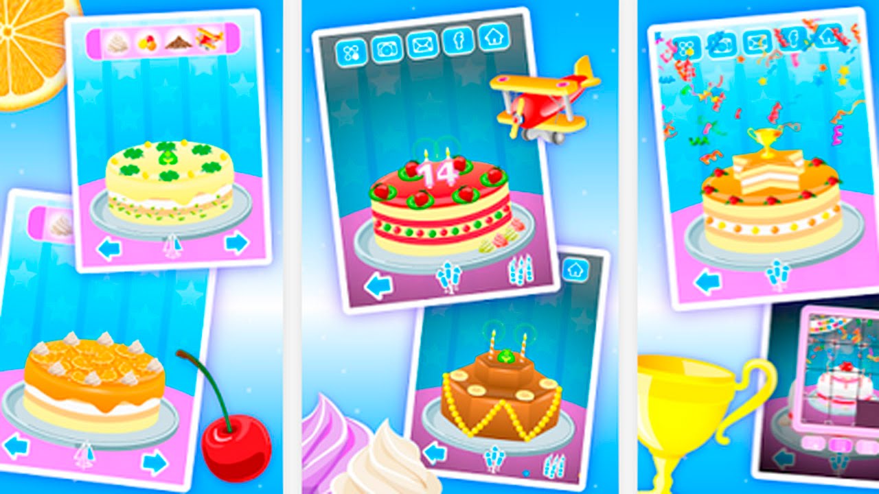 Готовим еду - приложение Cake Maker Kids - торт