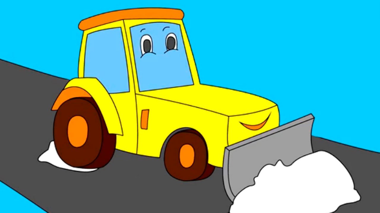Раскраска из мультфильма - Зима и снегоуборочные машины