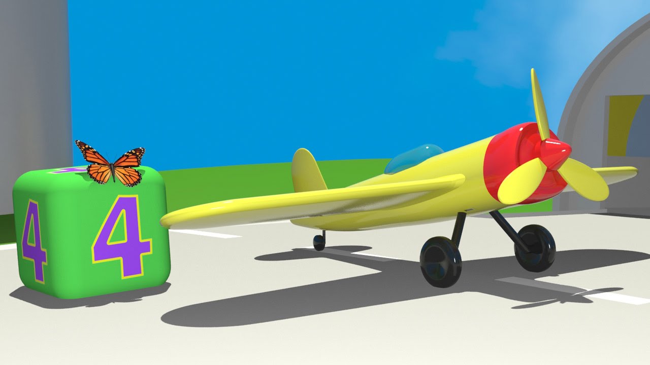 Развивающий мультфильм про самолеты 3D аэропорт. Учим цифры 4
