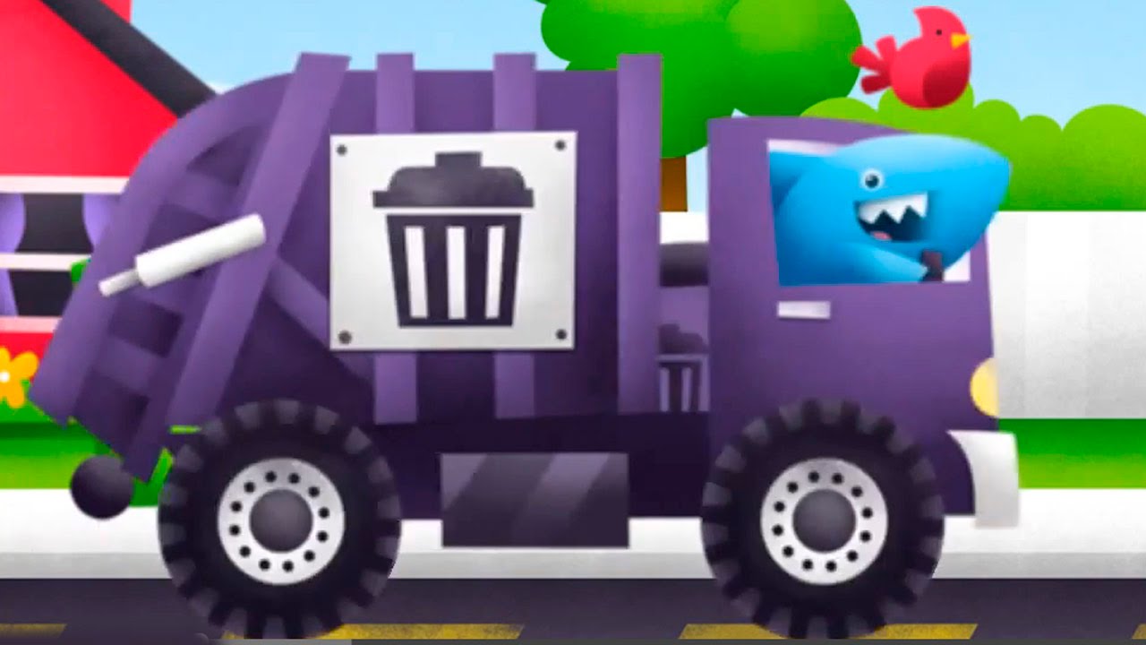 Мультфильмы про машинки: мусоровоз - учим цвета - приложение trucks