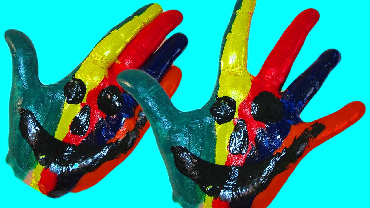 Песня семья пальчиков на русском Пальчиковые краски Учим цвета Развивающее видео для детей серия 3