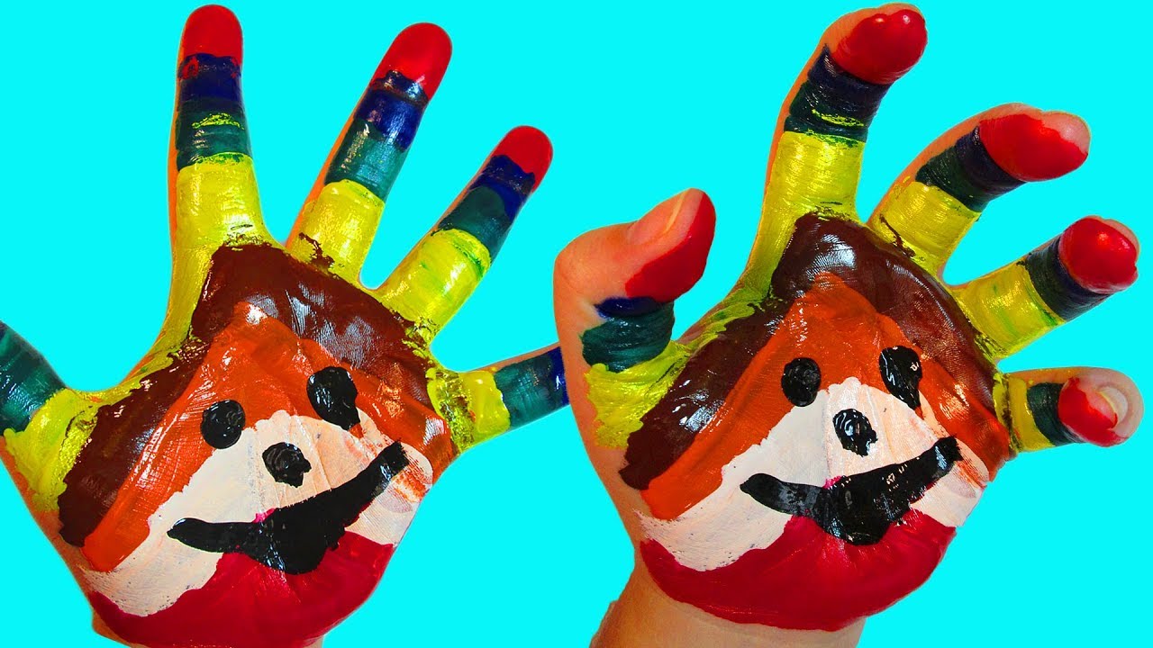 Учим цвета с веселой песенкой Обучающий мультик Песня Про пальчики Рисуем на руке Семья пальчиков