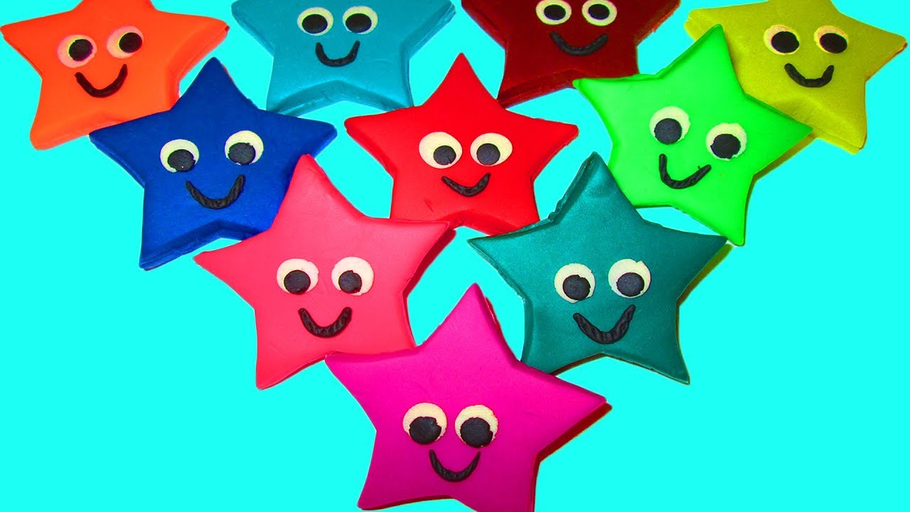Учим цвета с Пластилином Плей до Лепим звездочки и рыбки Развивающее видео для малышей от 1 года