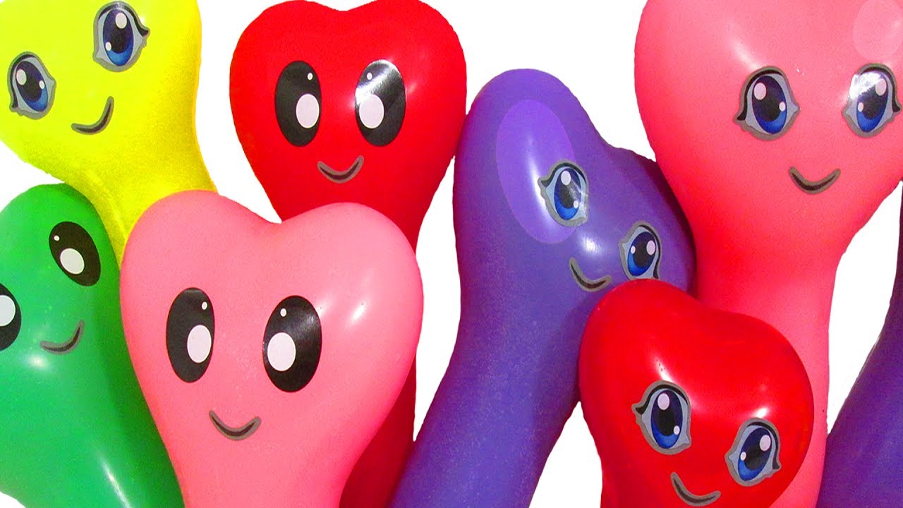 Воздушные шарики с водой Учим цвета для детей Развивающее видео Песня Семья пальчиков Лопаем шарики