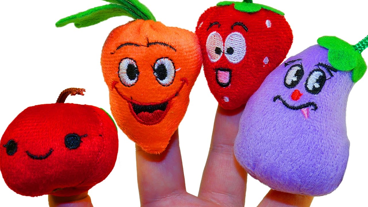 Учим фрукты и овощи Поем песню Семья пальчиков Куклы на пальцах Видео для детей Поиграем в игрушки