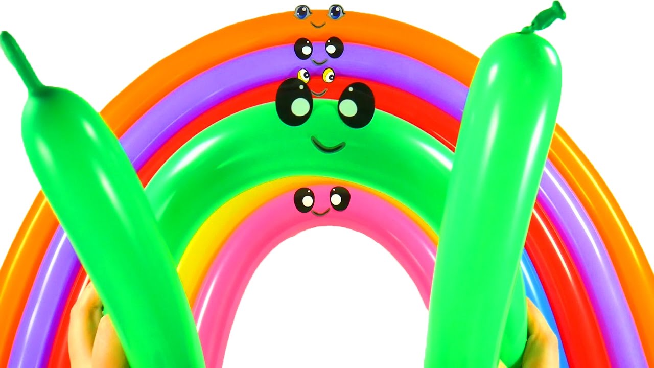 Лопаем Воздушные шарики Учим цвета Видео для детей Песня Семья пальчиков Цветные Шарики С Глазками