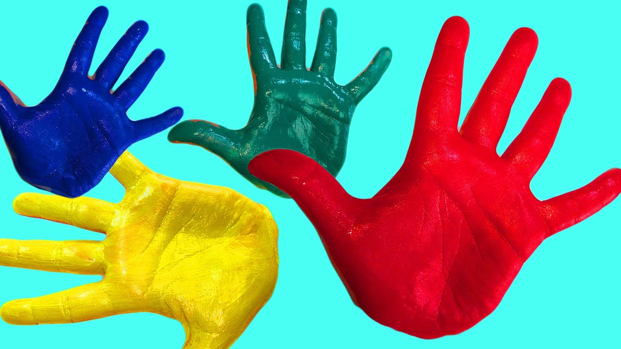 Песня семья пальчиков на русском Пальчиковые краски Учим цвета Развивающее видео Песня для детей