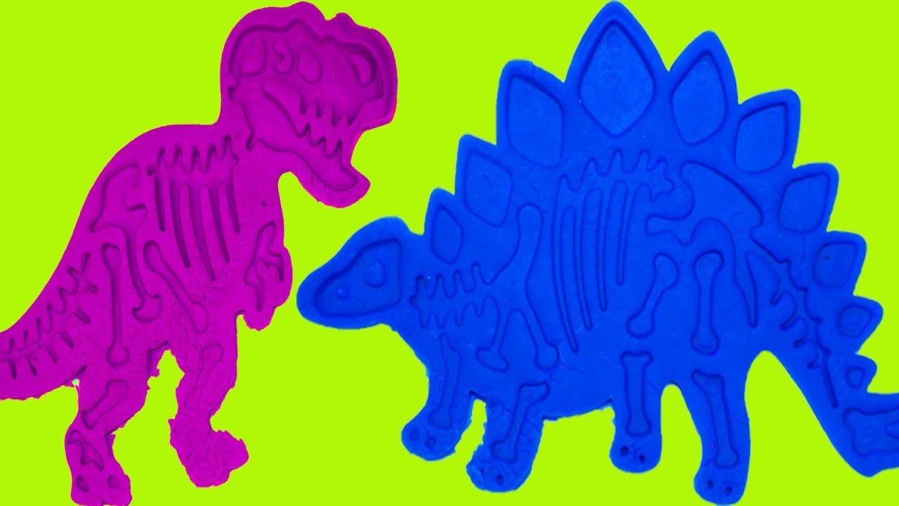 Учим цвета с пластилином Плей до Play Doh Лепим Динозавра Развивающее видео для самых маленьких