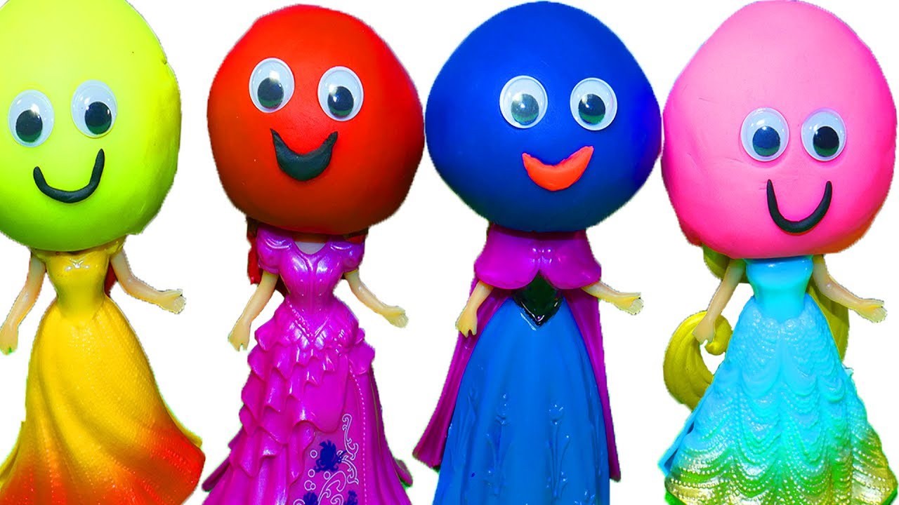 Развивающие мультики с куклами Учим цвета с веселой песенкой Куклы Принцессы Диснея Песня про шарики