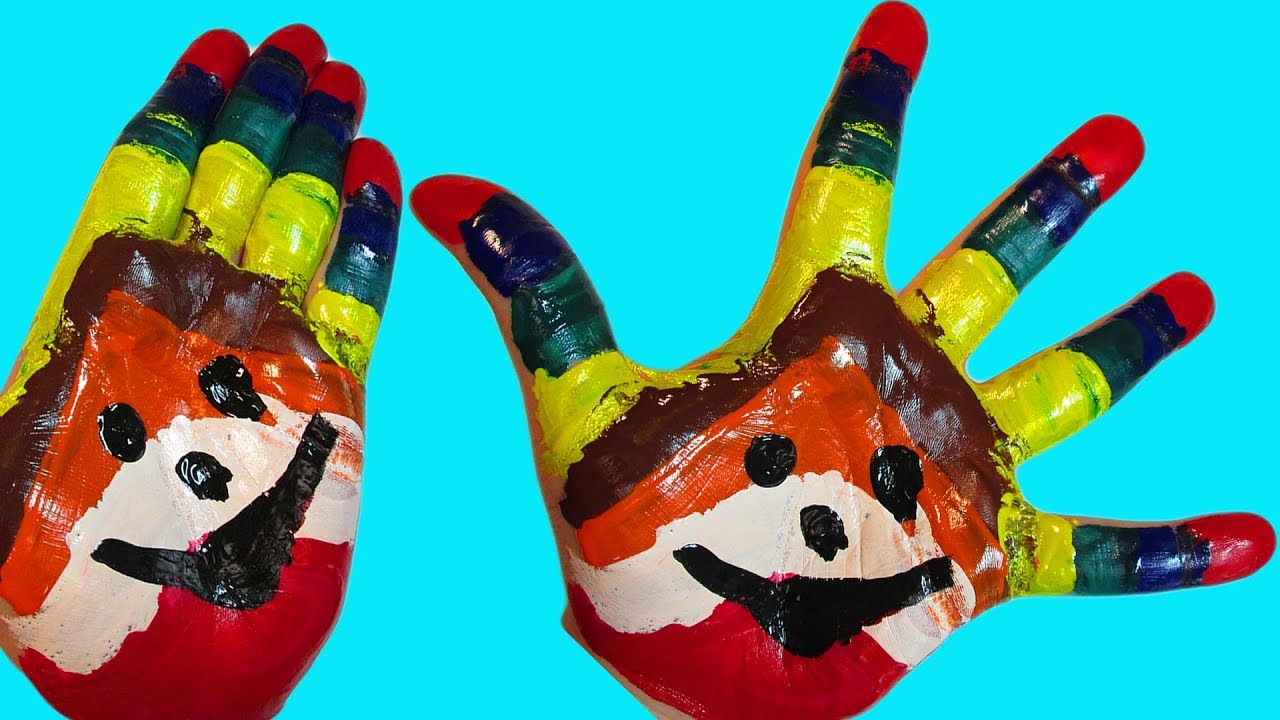 Учим цвета Развивающая Песня про пальчики Семья пальчиков Рисуем Пальчиковые краски Гуашь для детей