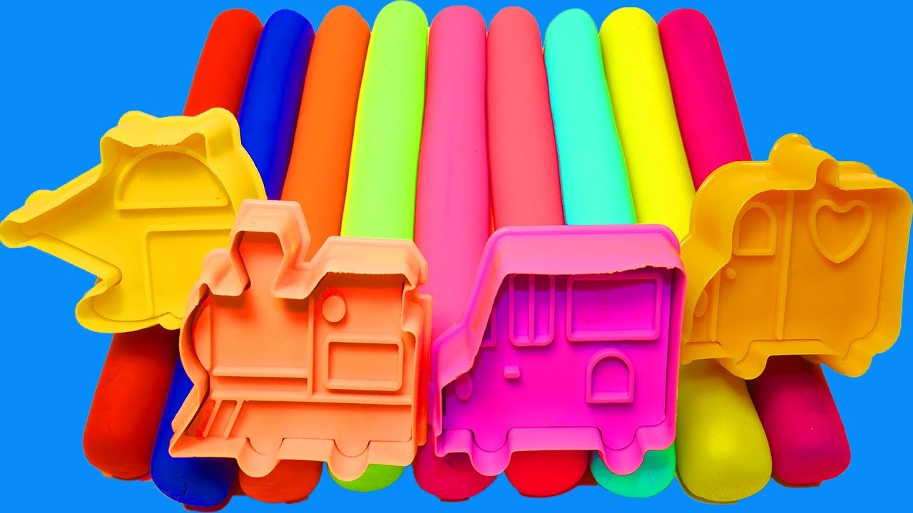 Учим цвета с машинками Лепим Машинки из Пластилина Плей до Play Doh Развивающий мультик для детей