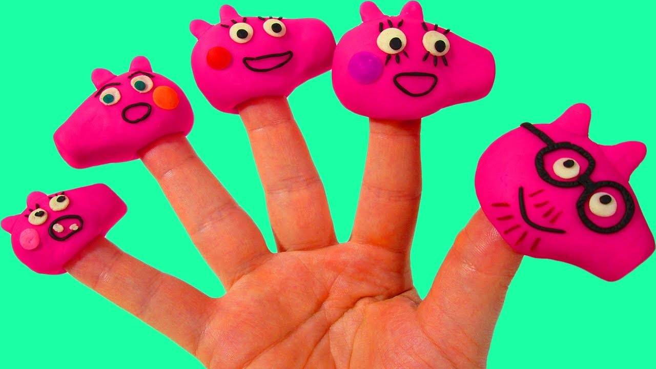 Семья пальчиков Мультик для малышей Детская песенка Свинка из пластилина Плей До Песня про пальчики