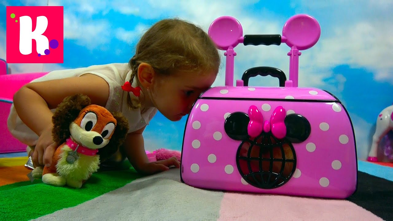Питомец Минни Маус / собачка ФиФи в чемоданчике для перевозки животных / Minnie Mouse