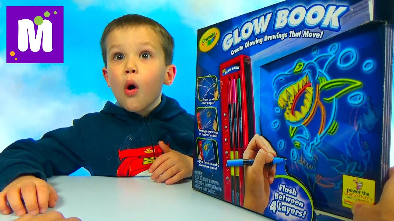Макс рисует мультики Crayola Glow Book набор для творчества