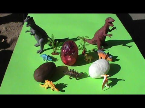 Динозавры Яйца сюрприз ПлэйДо Play-Doh тесто игрушки
