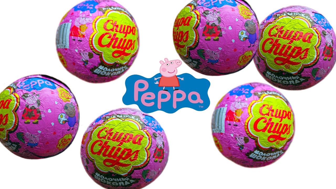 Свинка Пеппа Чупа Чупс шары с сюрприз открываем игрушки