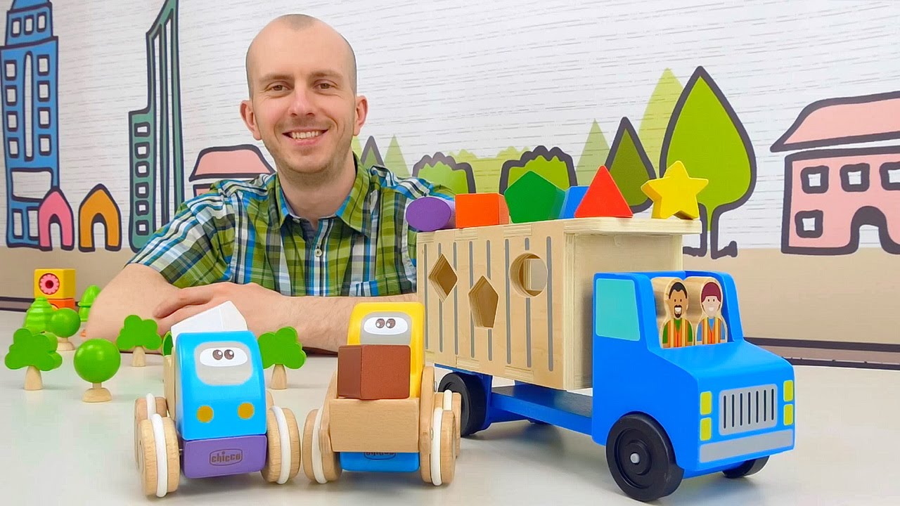 Машинка сортер для ребёнка - Учим геометрические фигуры и цвета / Видео для детей