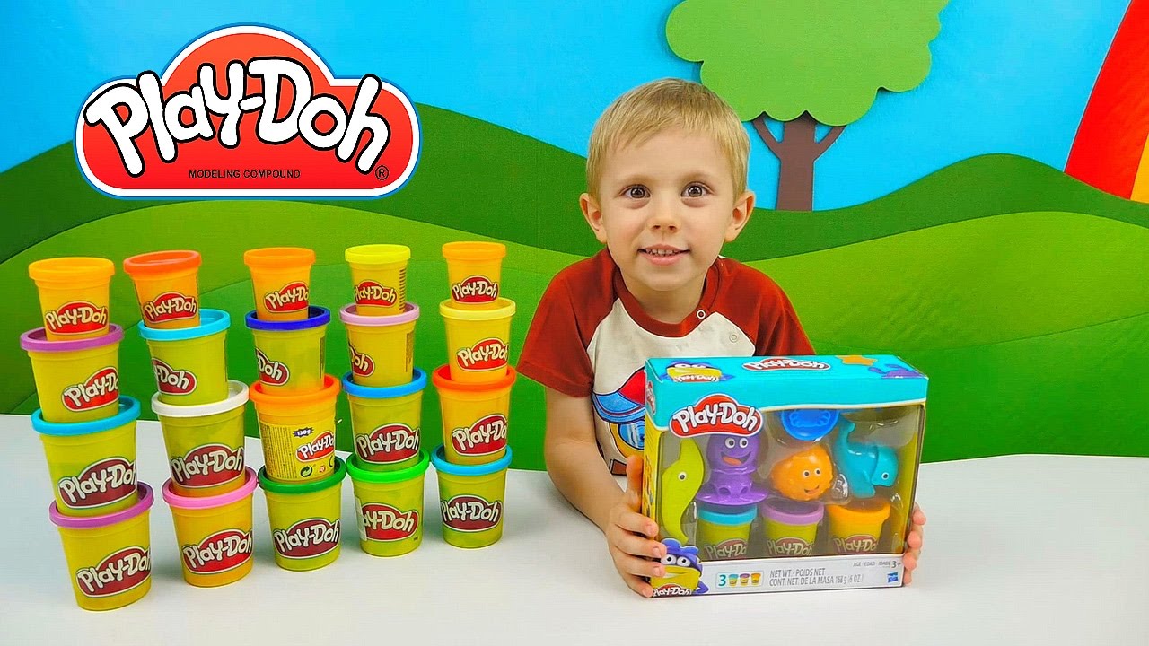 Play Doh весёлый детский пластилин - Лепим с Даником обитателей океана Тесто Плей До