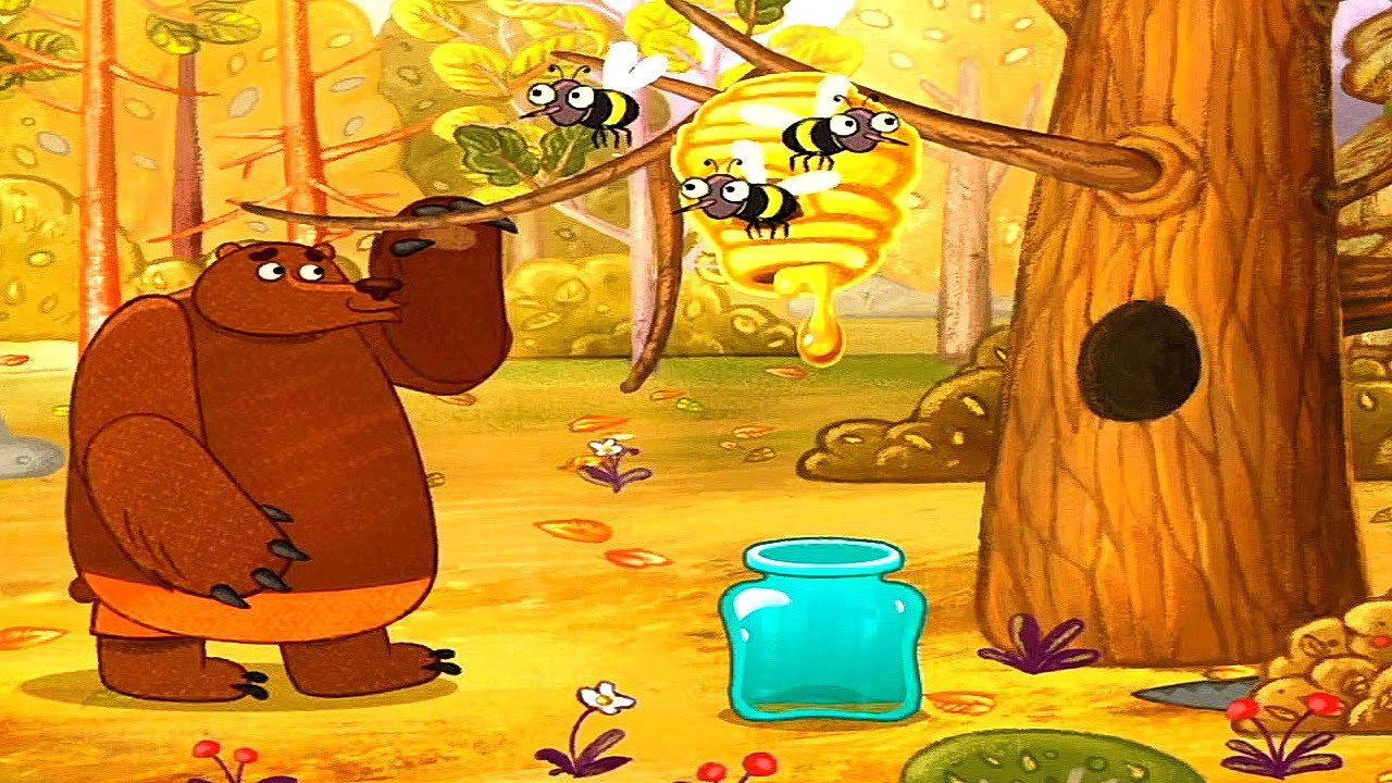 Мультик про медведя в лесу Развивающий мультфильм-игра Forestry для детей
