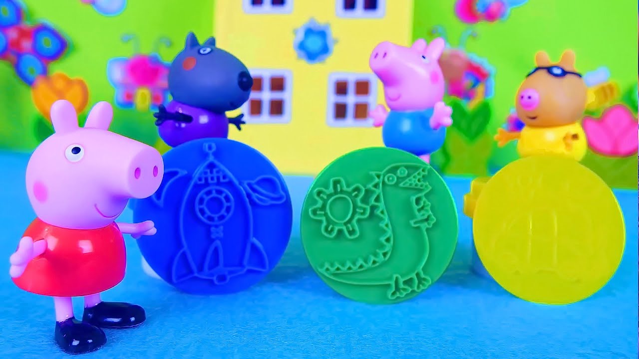 Свинка Пеппа делает пластилиновые фигурки - Развивающий мультик. Peppa Pig playing with plasticine