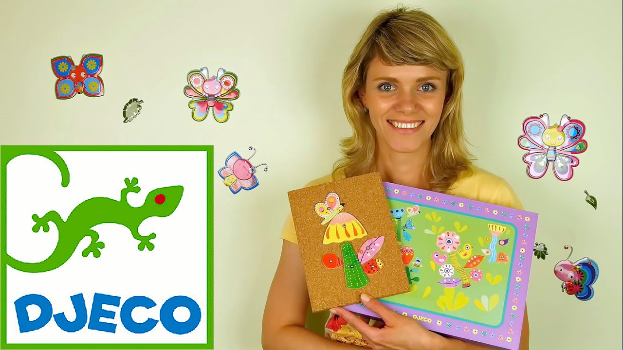 Видео для детей. Учимся делать цветочную аппликацию Джеко (Djeco Toys)