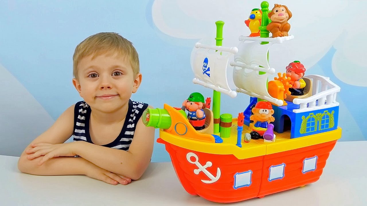 Корабль с пиратами Kiddieland и Даник - Развивающая игрушка для ребёнка