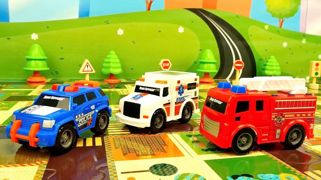 Машинки для детей - Городской спецтранспорт Полицейская с Пожарной и другие машинки