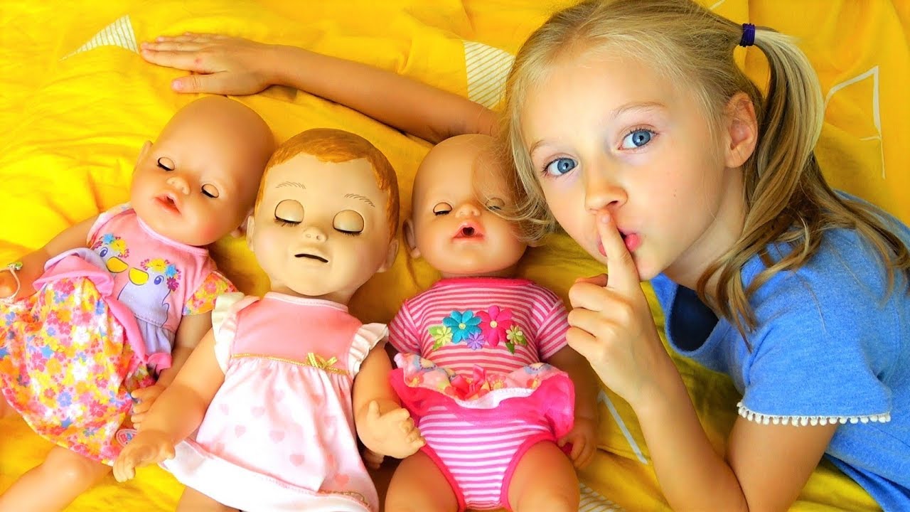 Are you sleeping brother John  Polina pretend play with Baby dolls