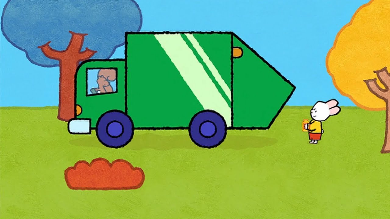 Мультфильмы для Малышей : Рисунки Тёмы - Нарисуй мусоровоз - мультфильм про машинки