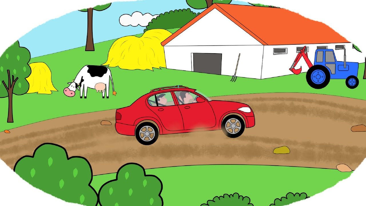 Мультик - Раскраска. Учим Цвета - Как делают дороги - Развивающие мультфильмы для детей про машинки