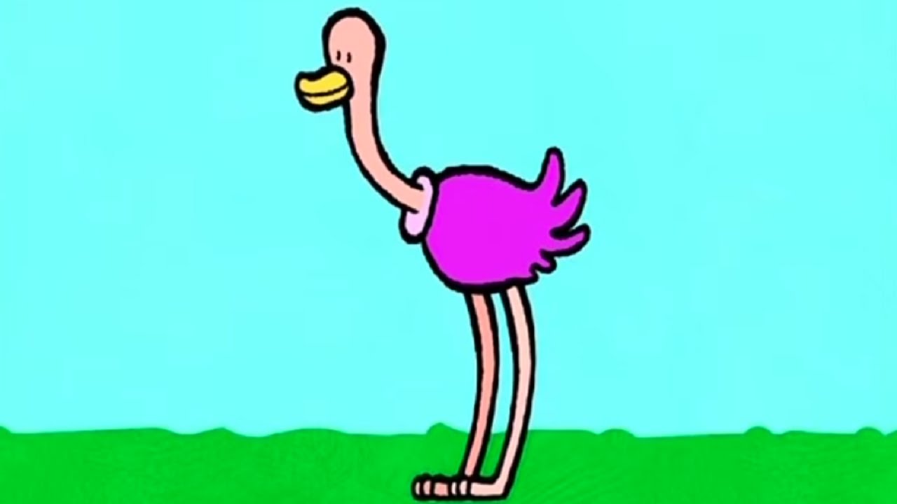 Мультфильмы для Малышей : Рисунки Тёмы - Нарисуй страуса