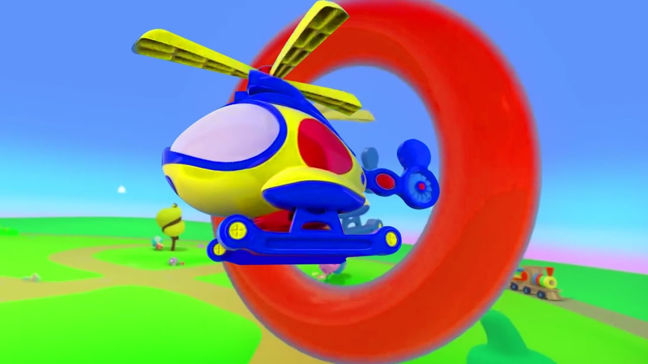 Мультфильмы 3D. Вертолет и разноцветные кольца - Мультики Зим Зум
