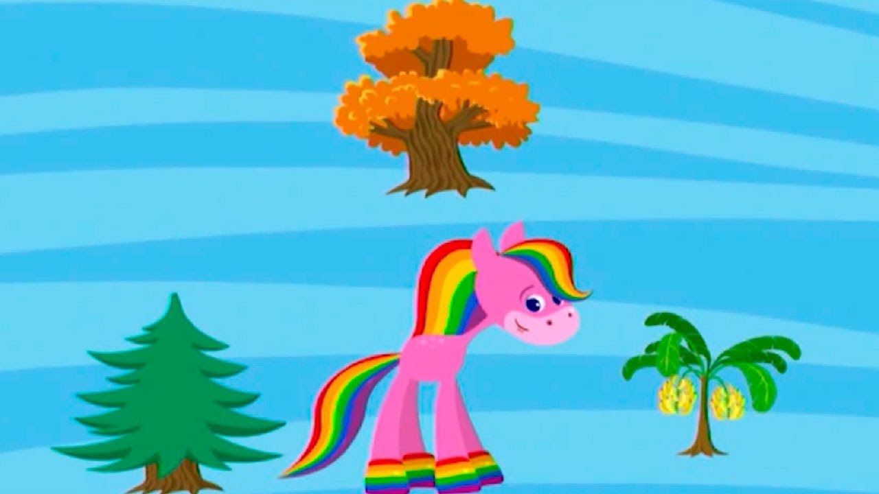 Развивающий мультфильм для малышей Лошадка Радуга, учим цвета