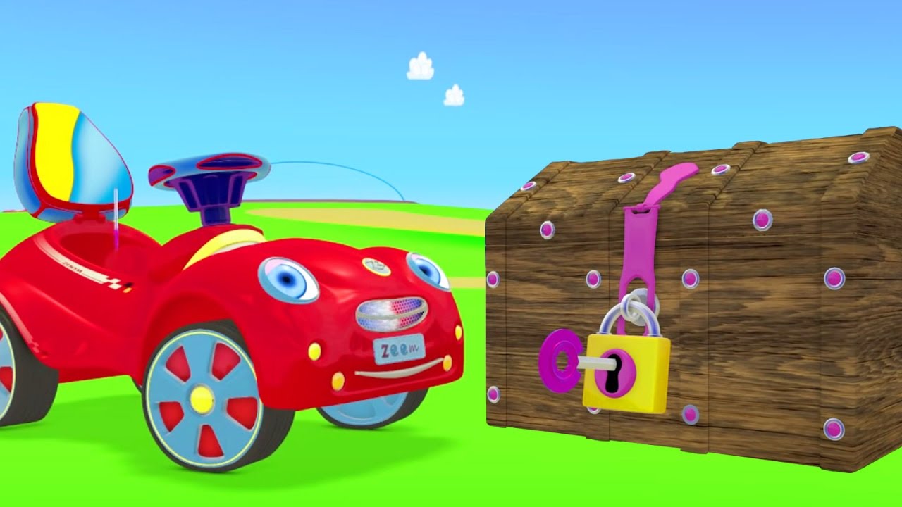 Развивающий 3Д мультфильм для малышей: Машинка открывает Сундучок