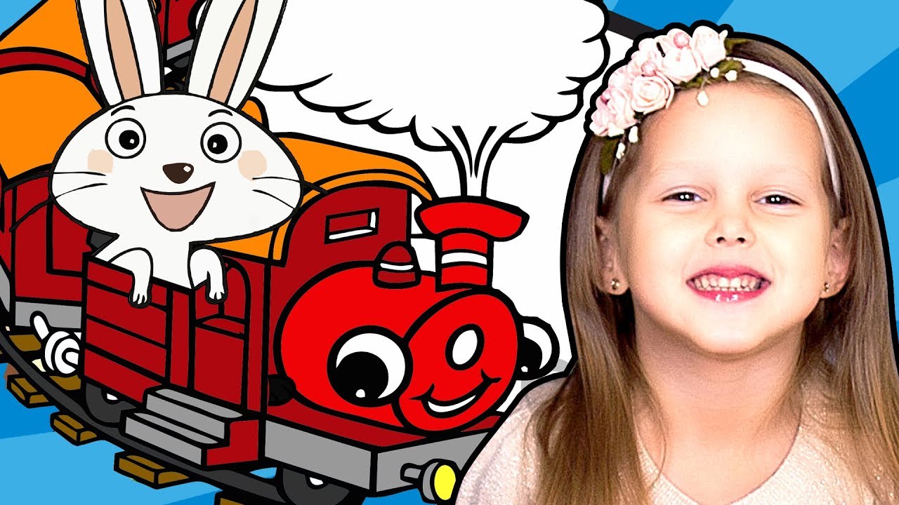 Кролик катается на ПОЕЗДЕ Минни Маус Железная Дорога Приключения Пушинки на поезде Видео для детей