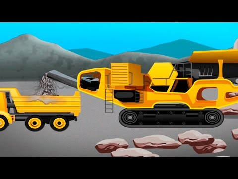Видео для детей про машинки - Строим дорогу. Мультфильмы про рабочие машины.