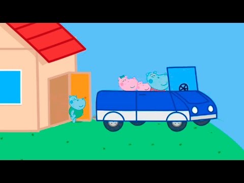 Мультфильмы для детей - Семья Пеппо катаются на машине.