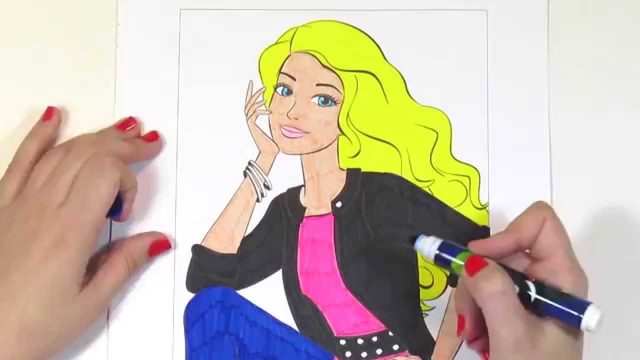 Раскраска для детей по мультфильму Барби