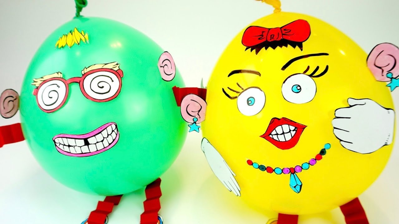 Забавная игрушка с воздушными шариками, учим цвета