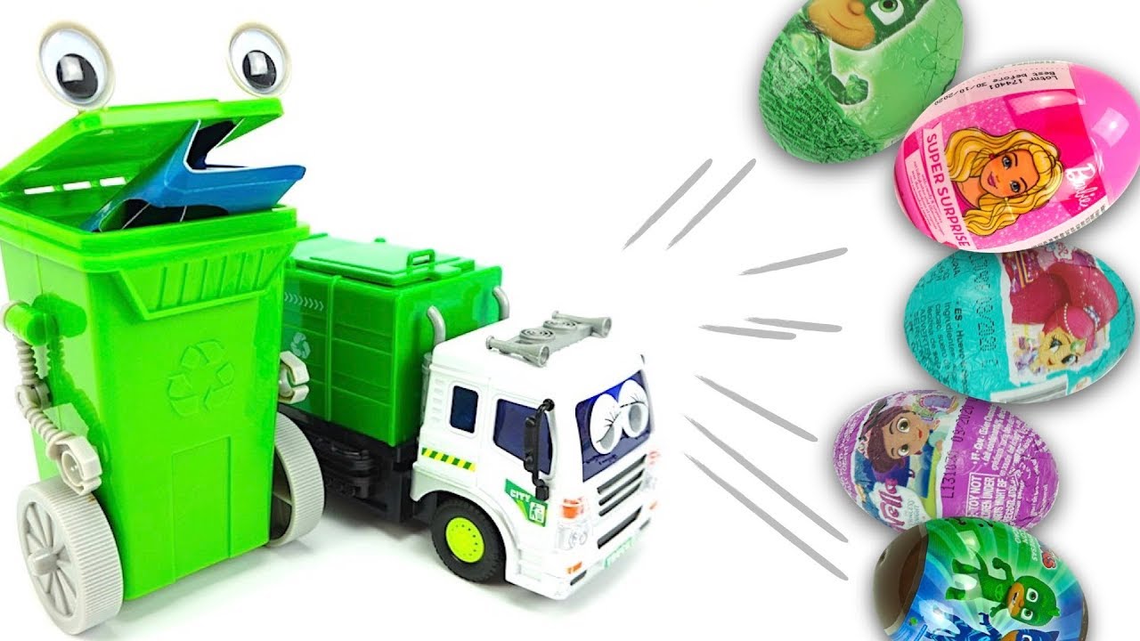 Зеленый контейнер превращает мусор в сюрпризы и игрушки