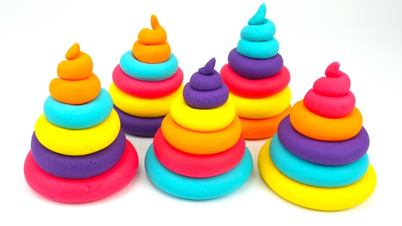 Сюрпризы из пластилина плей в форме цветных пирамидок