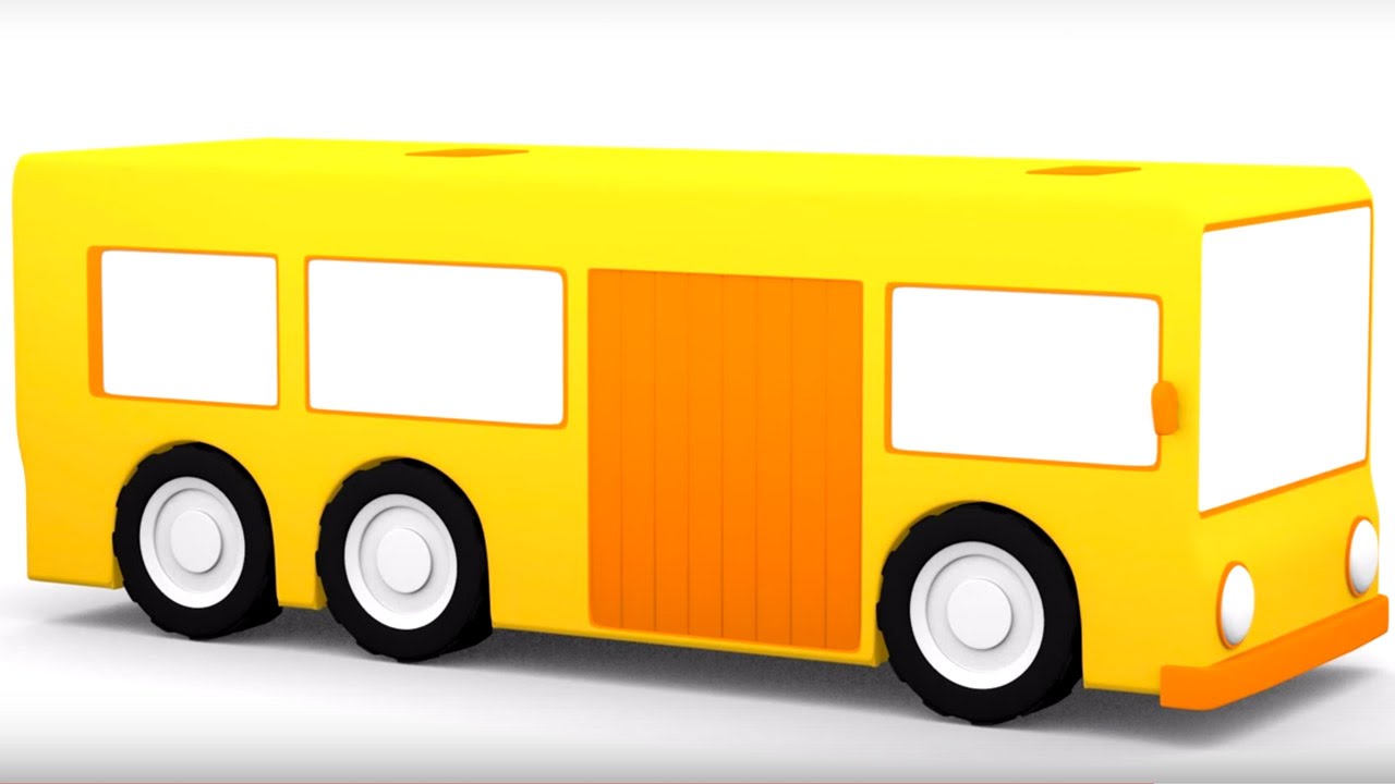 Развивающий мультфильм про машинки для детей - 4 машинки - Автобус