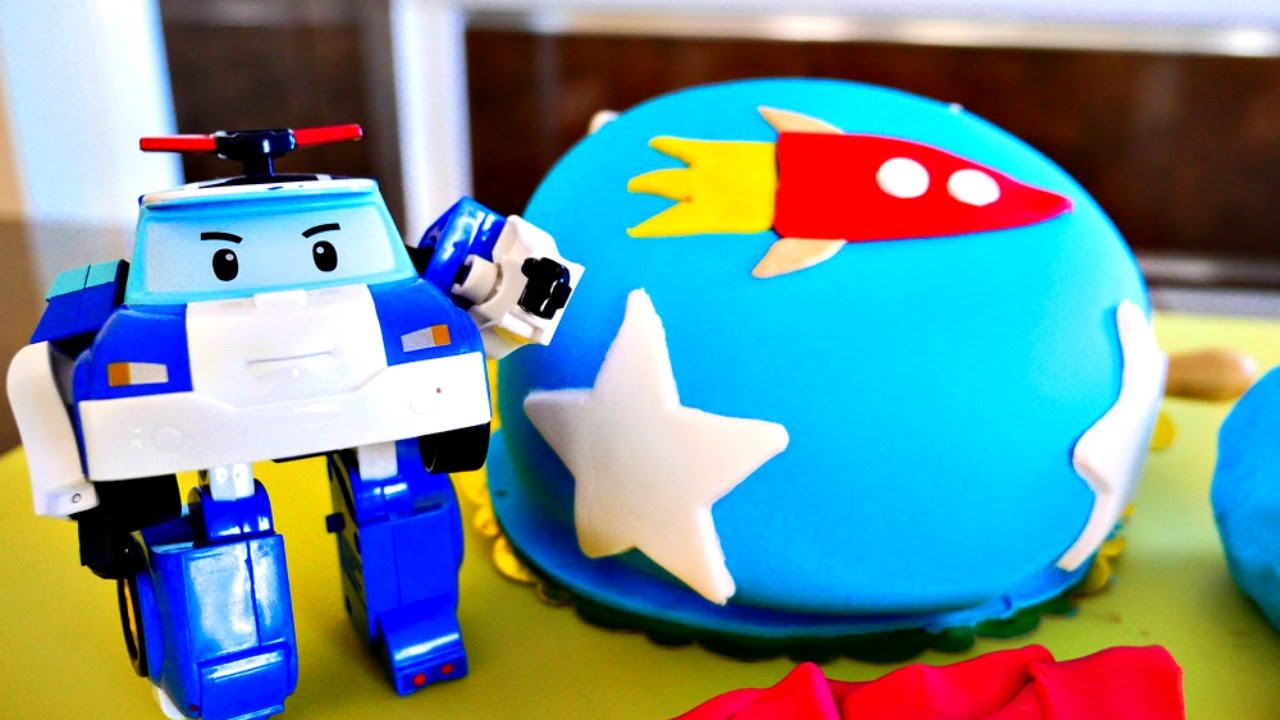 Видео из игрушек Робокар Поли - Торт на День рождения