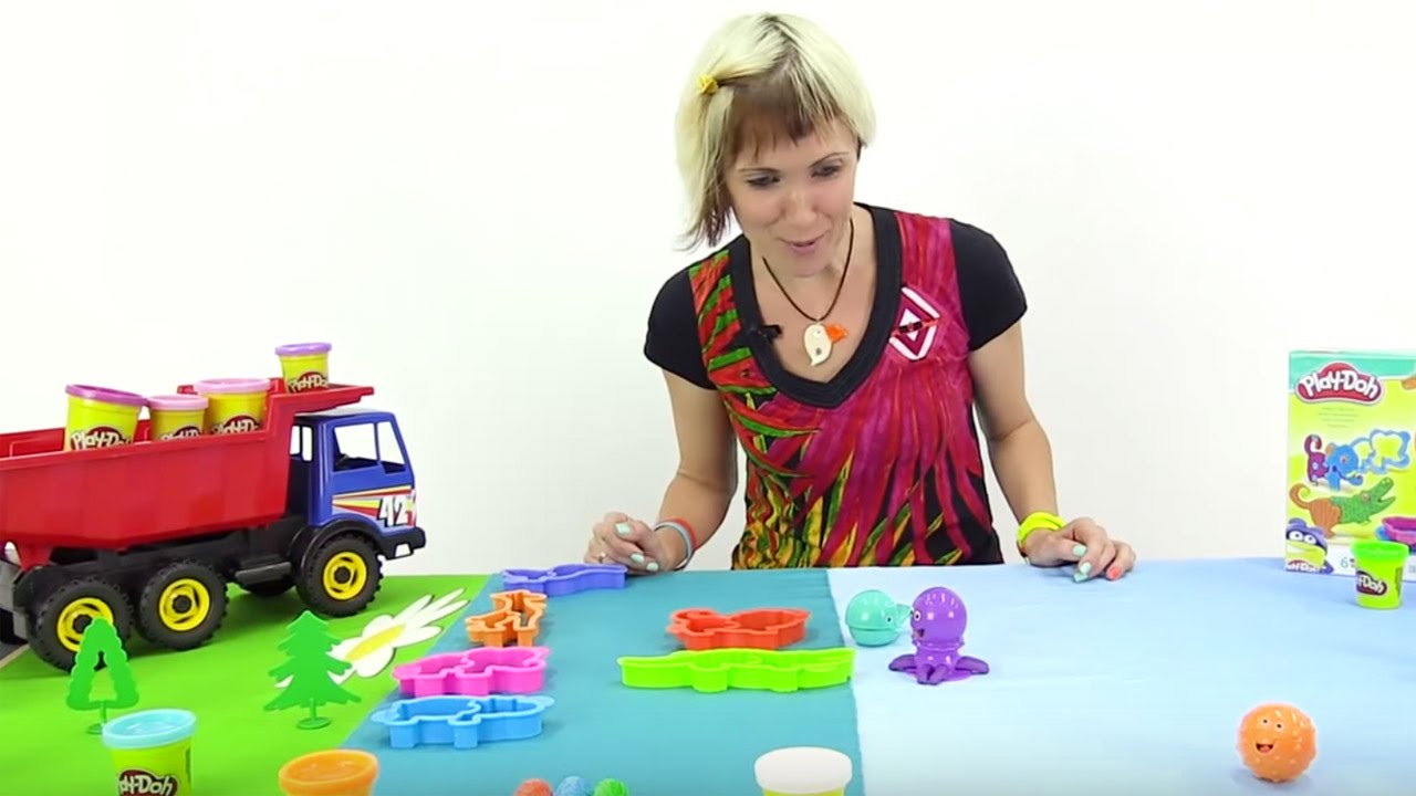 Мультфильмы для детей - Весёлая Школа с Play Doh. Лепим животных