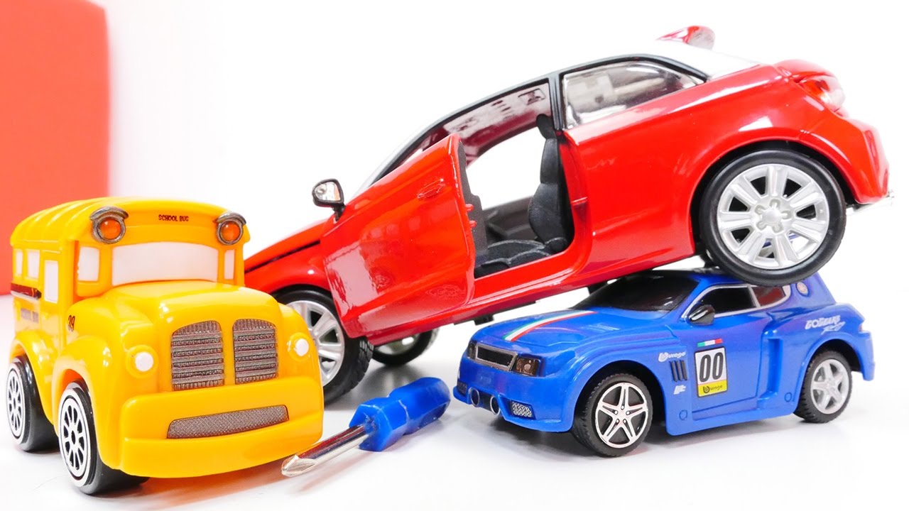 Машинки Басс, Спиди и конструктор: Ауди А1 и Chevrolet. Игрушки для детей