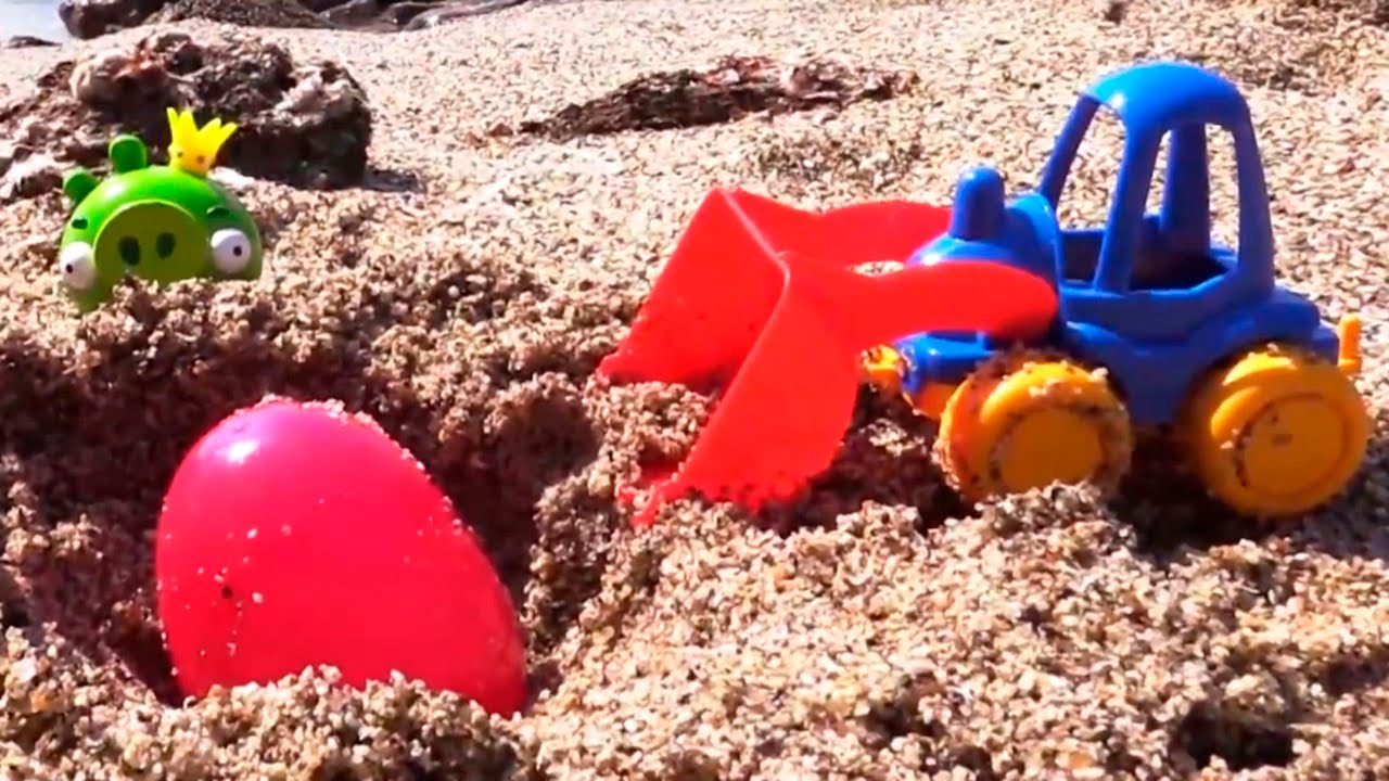 Видео про экскаватор на пляже. Игра для детей &quot;горячо-холодно&quot;