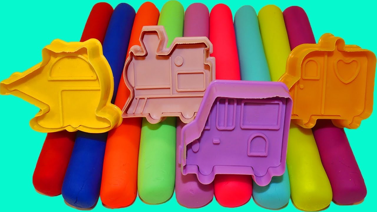 Сборник Учим цвета с пластилином Плей до Learn colors Play Doh Лепим из Пластилина Машинки Животных