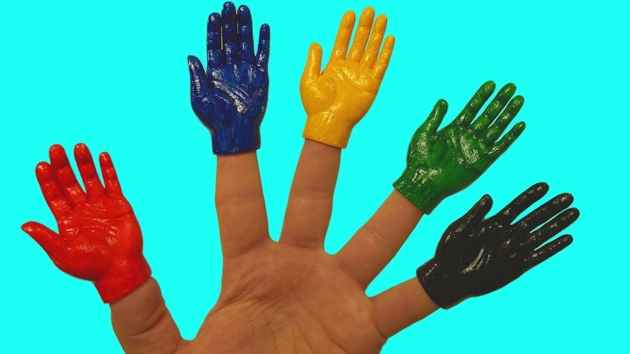 Учим цвета На русском Пальчиковые краски Ручки на пальчиках Сборник Развивающее видео Семья Пальчики